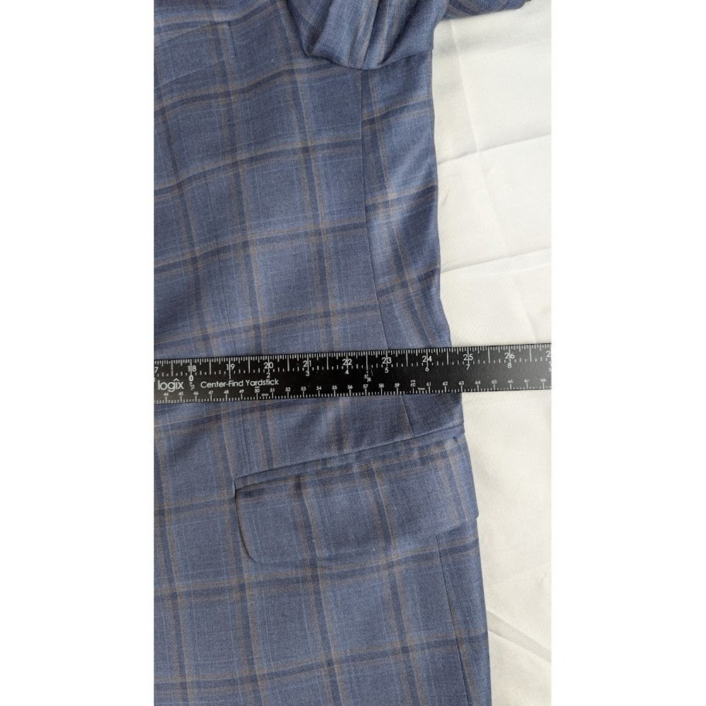 Peter Millar Blue Windowpane Plaid Two Button Wool Blazer Sport Coat 50R Canada - Picture 6 of 11
